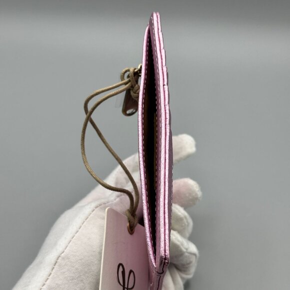 HOBO Pink Metallic Euro Slide Card Case ID Passport Holder - Picture 8 of 14